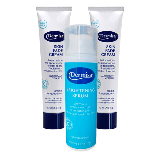 Dermisa Skin Fade Cream 1.78 Oz / 50 g. (Pack of 2) + Dermisa Brightening Serum 1.5 Oz