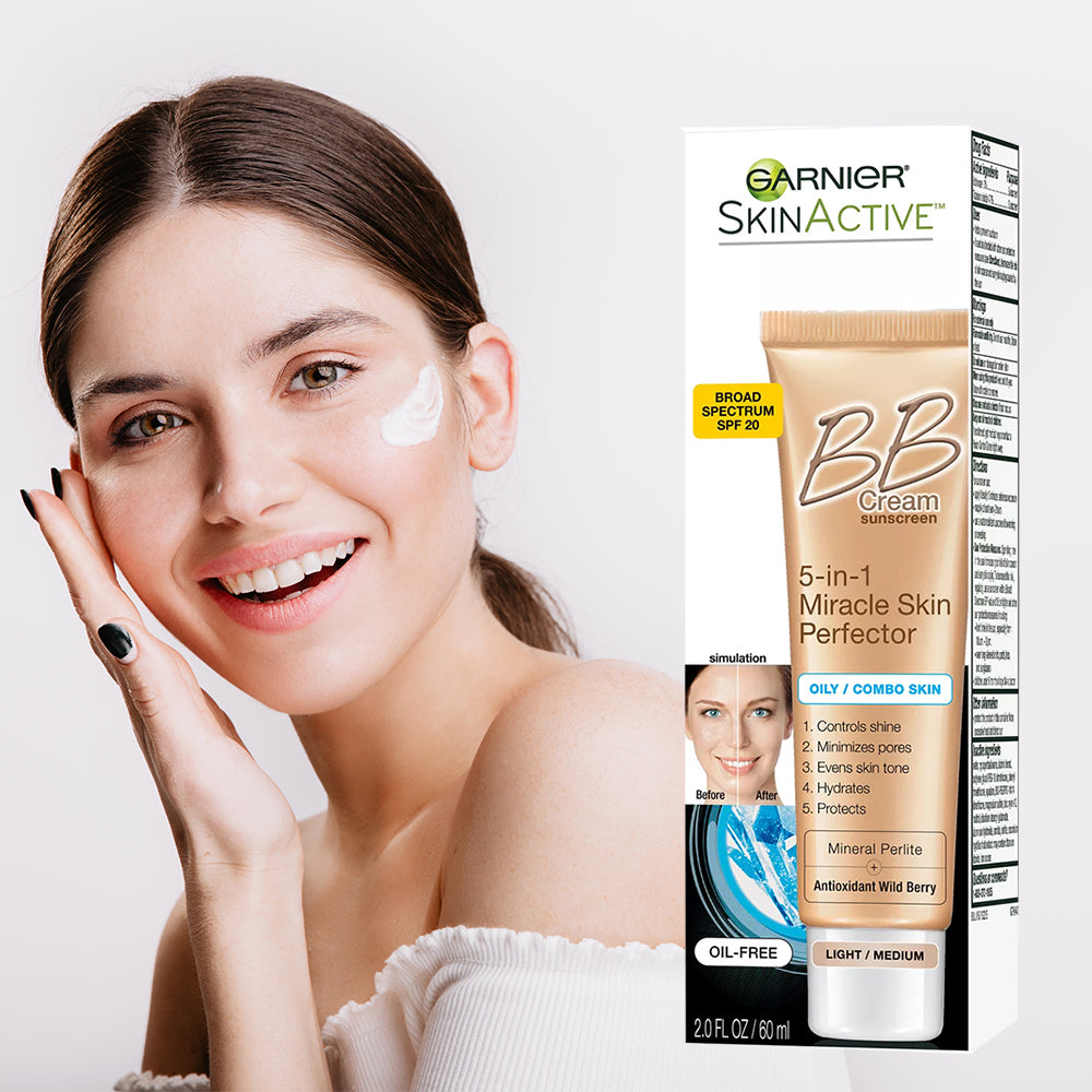 Garnier SkinActive BB Cream Oil-Free Face Moisturizer, Light/Medium, 2 fl. oz.