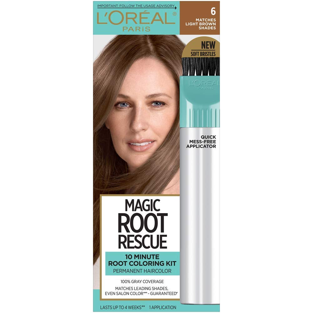 L'Oreal Paris Magic Root Rescue, Permanent Hair Color, 6 Light Brown