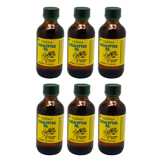 Germa Eucalyptus Oil Natural Emollient/Aceite de Eucalipto Emoliente Natural 2oz. Pack of 6