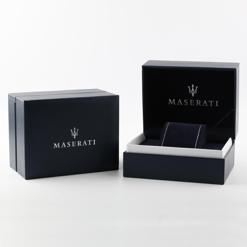 Maserati Traguardo Silver Stainless Steel & Black Bezel Men's Watch. R8873612005