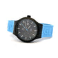 Glock Precision Watch. Black Titanium Case / Blue Silicone Strap 6-1-22