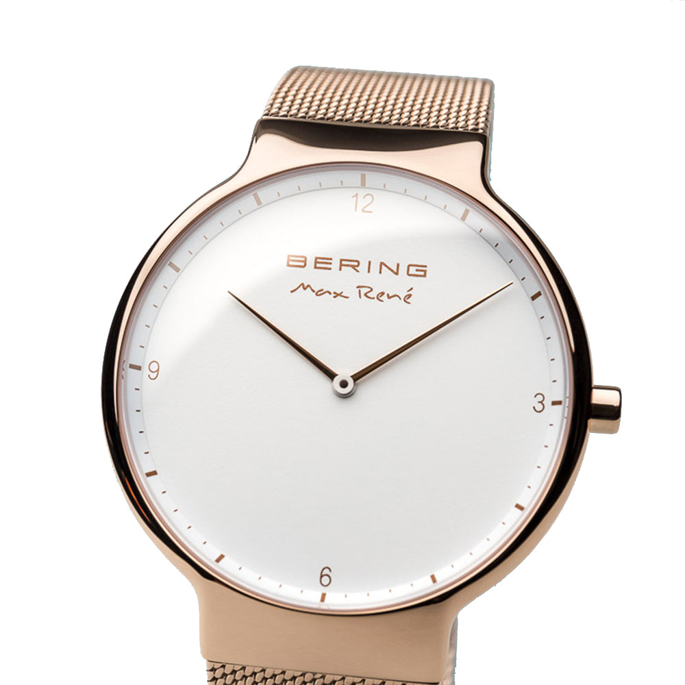 Bering Time Max René Collection. Stainless Steel Case and Milanese Bands Rosegold Men's Watch 15540-364