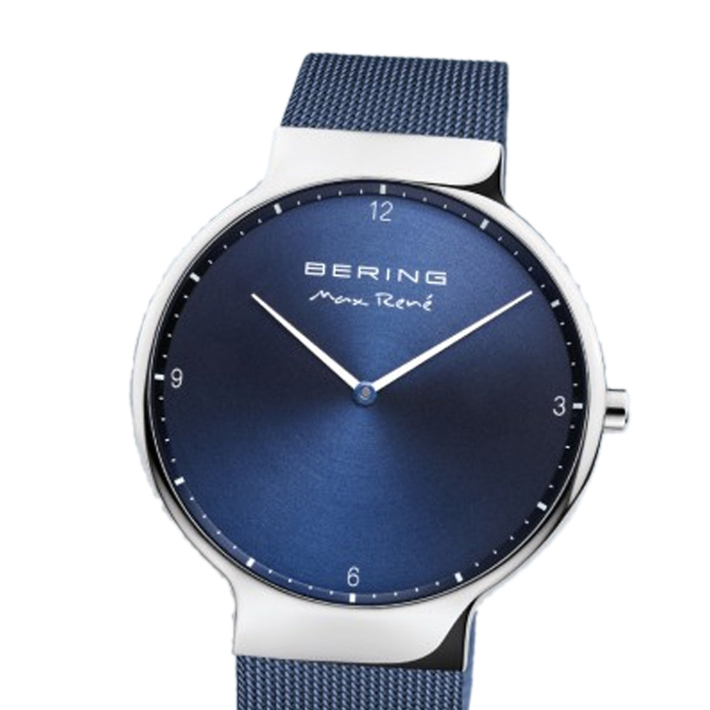 Bering Time Max René Silver Stainless Steel and Blue Dial Men's Watch 15540-307