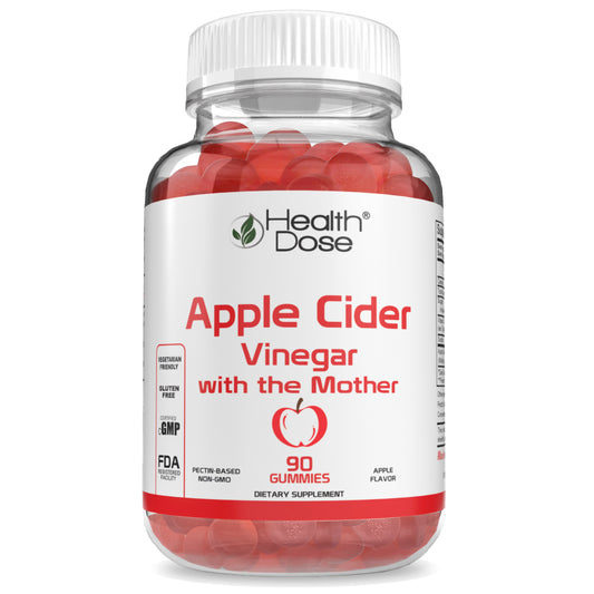 Health Dose Apple Cider Vinegar Gummies with the Mother. Weight Loss. 90 Ct