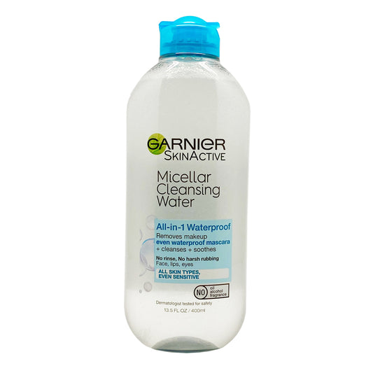 Garnier Micellar Cleansing Water. Waterproof Makeup Remover. All in 1. 13.5 oz