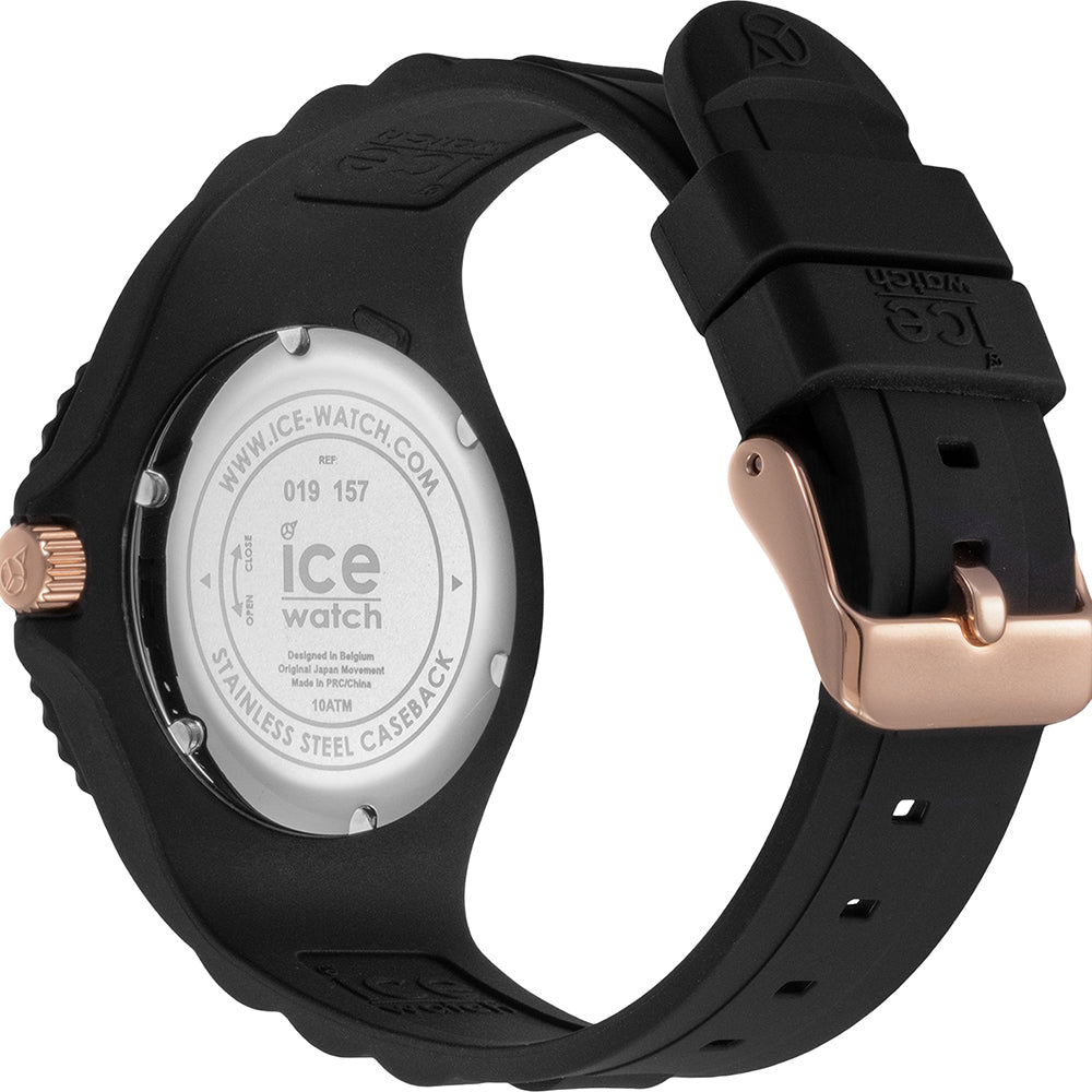 ICE Generation Black Stainless Steel Case & Silicone Strap Unisex Watch. 019157