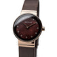 Bering Time Classic Roségold Glänzend Steel and Brown Dial Women Watch 10122-265