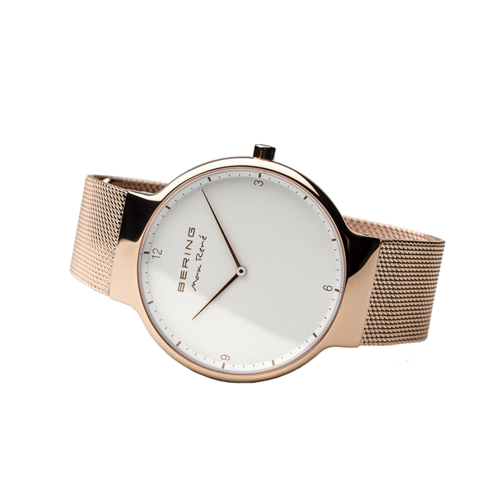 Bering Time Max René Collection. Stainless Steel Case and Milanese Bands Rosegold Men's Watch 15540-364