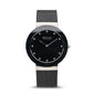 Bering Time Ceramic Polished Silver Stainless Steel Black Women Watch. 11435-102