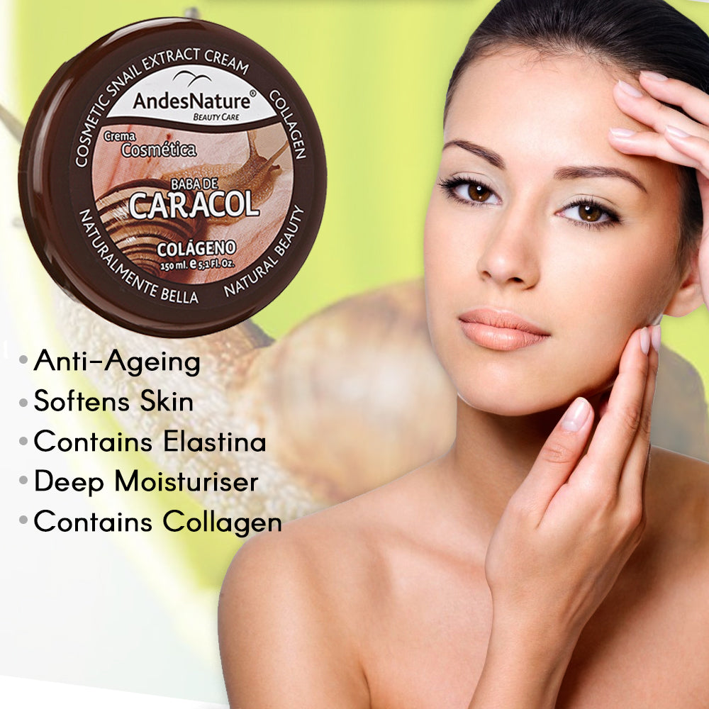 Andes Nature Baba De Caracol Cosmetic Cream, Collagen 5.1 Fl Oz / 150 ml. - SotoDeals