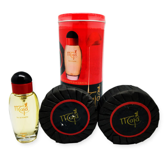 Maja Red Can Gift Set. 2 Natural Moisturizer Glycerin Soap & Original Cologne - SotoDeals