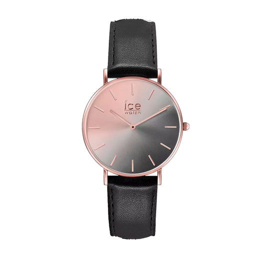 ICE Smoky Eye Rose Gold Stainless Steel Case & Black Strap Women's Watch. 015755