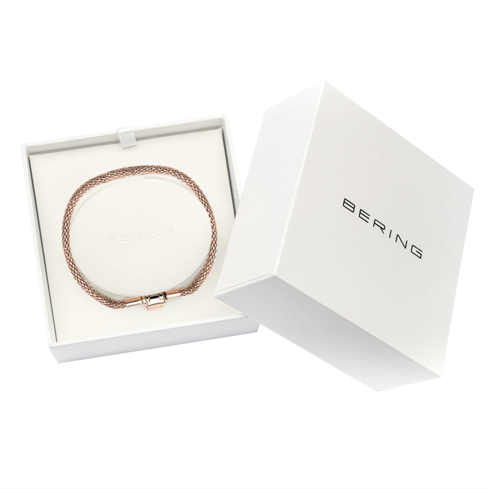 Bering Artic Symphony Collection Mesh 170mm Bracelet & Charm Rosegold 613-30-170