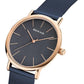 Bering Time Classic Polished Rose Gold Steel & Blue Dial Womens Watch. 13436-367