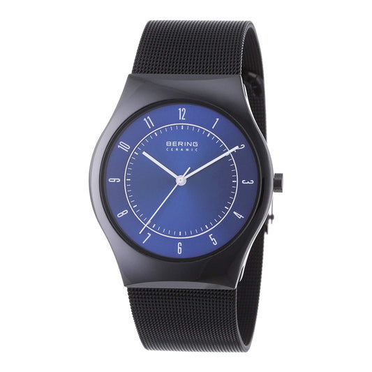 Bering Time Ceramic Collection Black Ceramic & Blue Dial Men's Watch. 32039-440