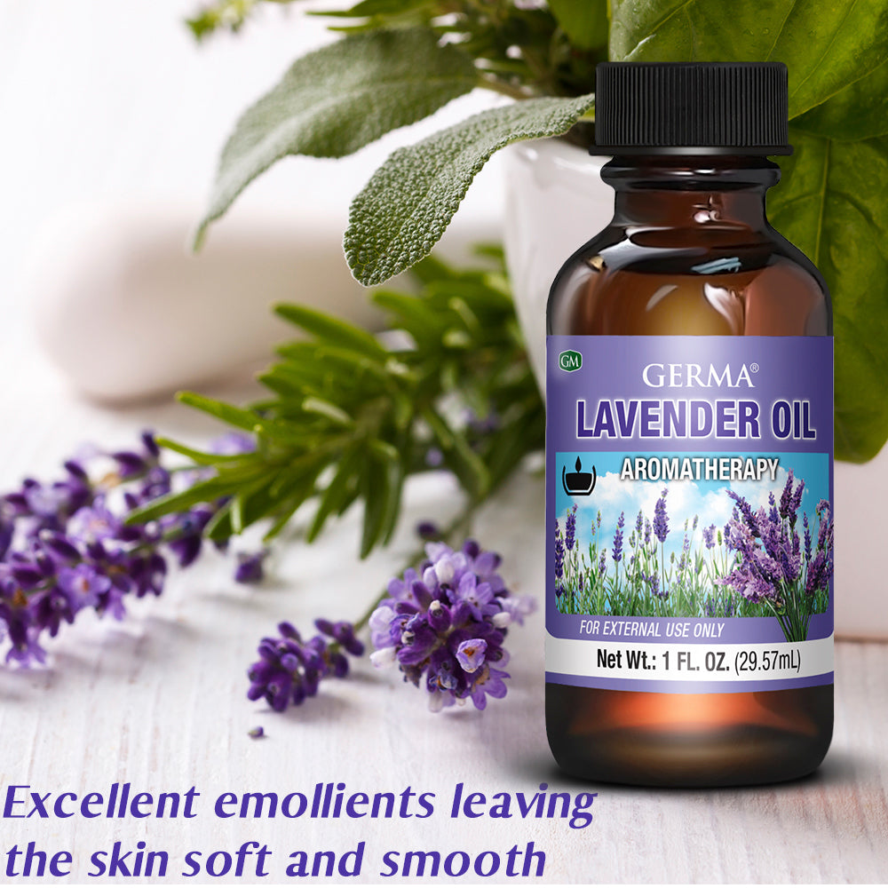 Germa Lavender Oil, Natural Calming Aid/Aceite de Lavanda, Calmante Natural 1 Oz - SotoDeals