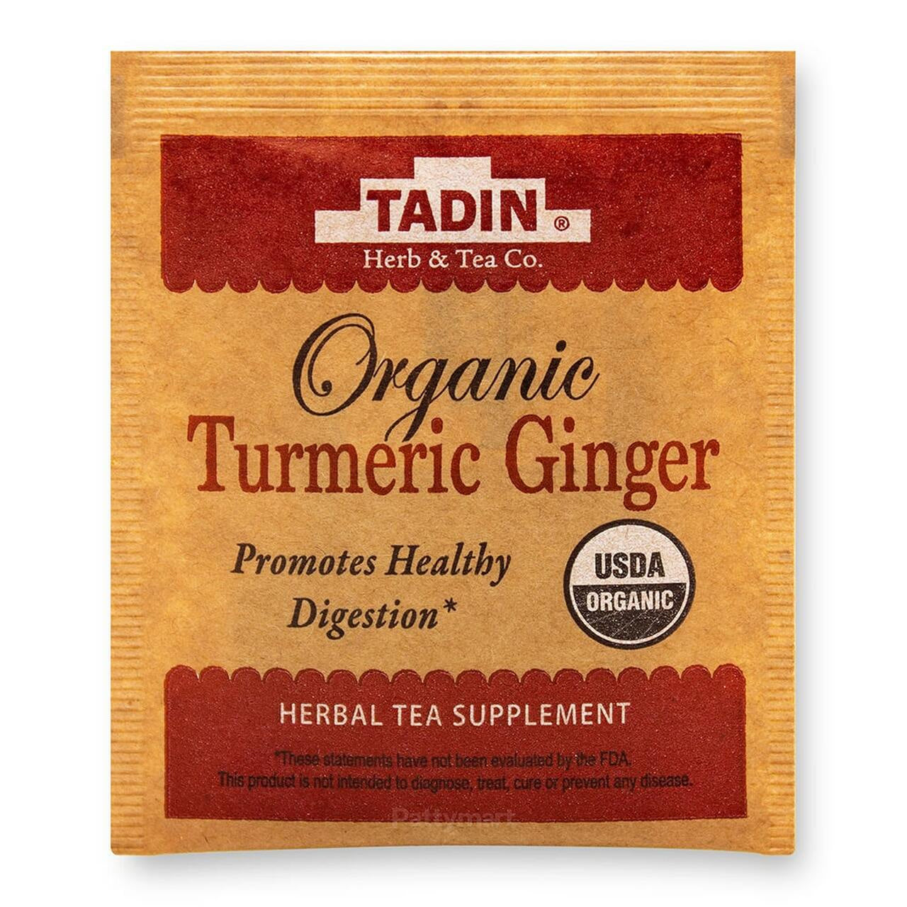 Tadin Organic Turmeric Ginger Herbal Tea. Immune System Supplement. 20 Teabags