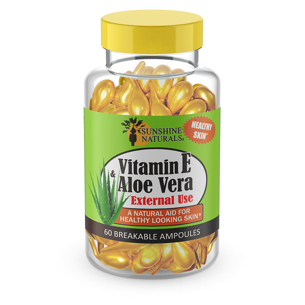 Sunshine Naturals Vitamin E and Aloe Vera Moisturizer. For Dry Skin. 60 Vials