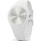 ICE Colour White Stainless Steel Case & Silicone Strap Unisex Watch. (S). 018126