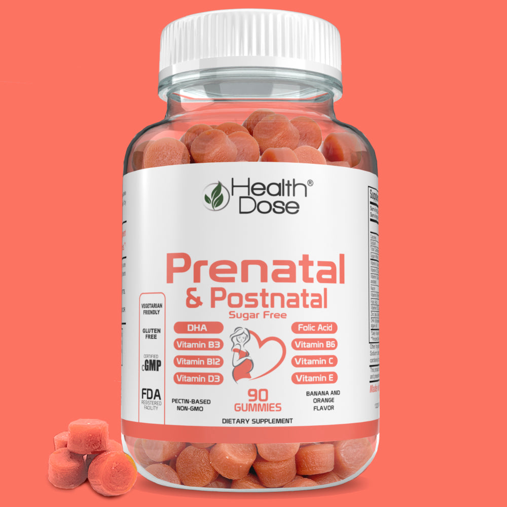 HealthDose Prenatal/Postnatal Complex Supplement. Vitamin B6, B12, C, Zinc. 90Ct