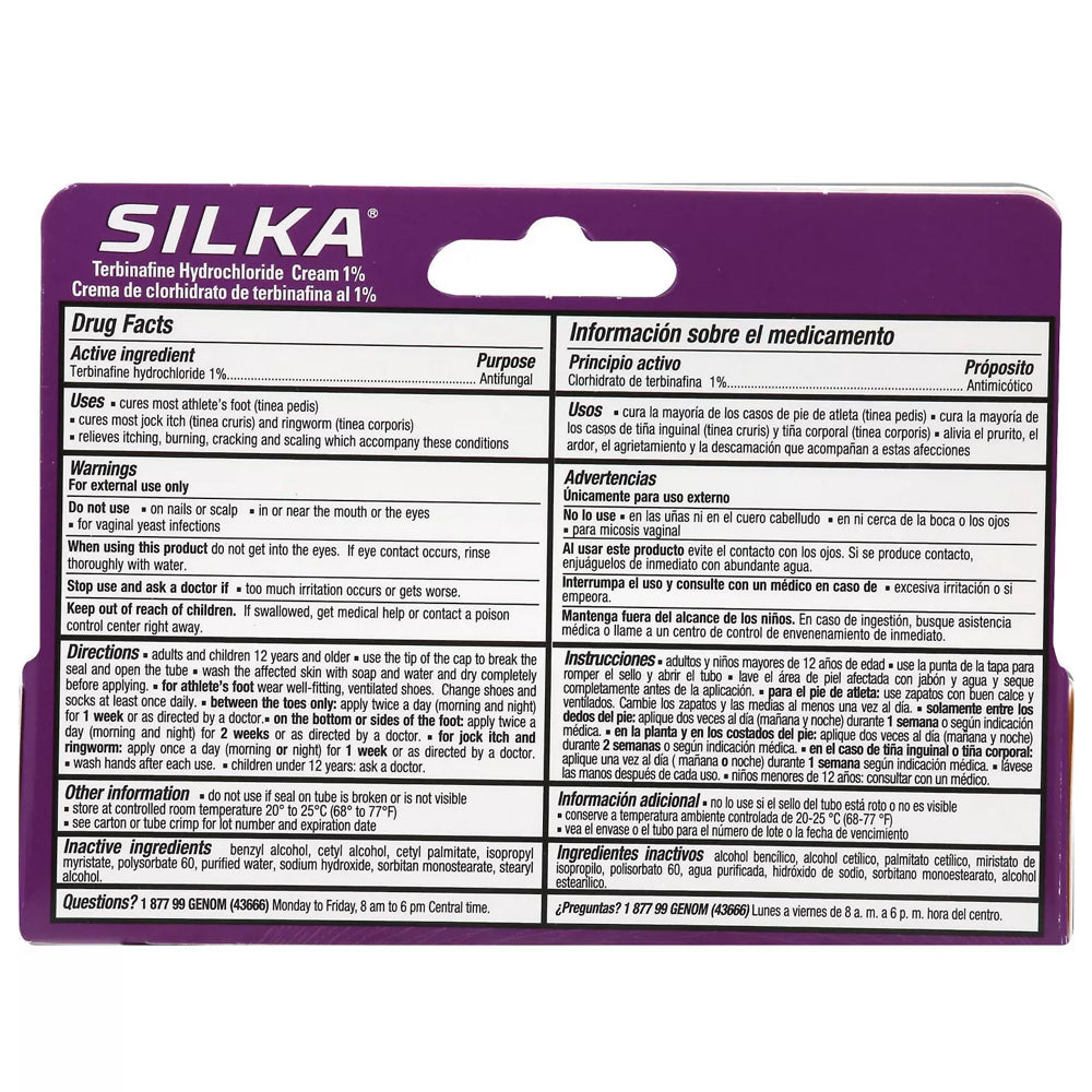 Silka Antifungal/Antihongo Cream. Athlete's Foot Treatment. Extra Strength. 1 oz