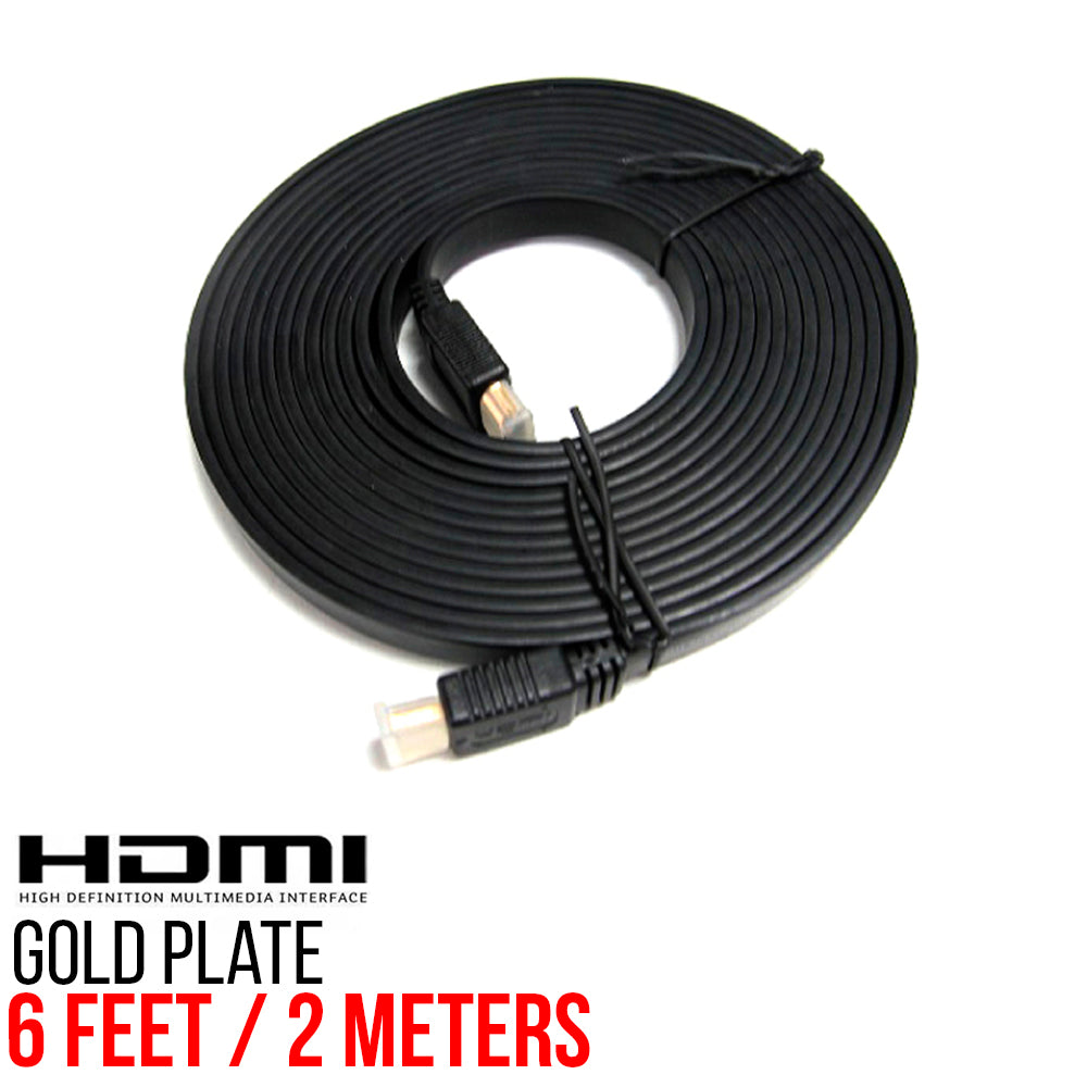 Axxis Hdmi Flat Cable - Gold Plate - 6 feet - 2 meters