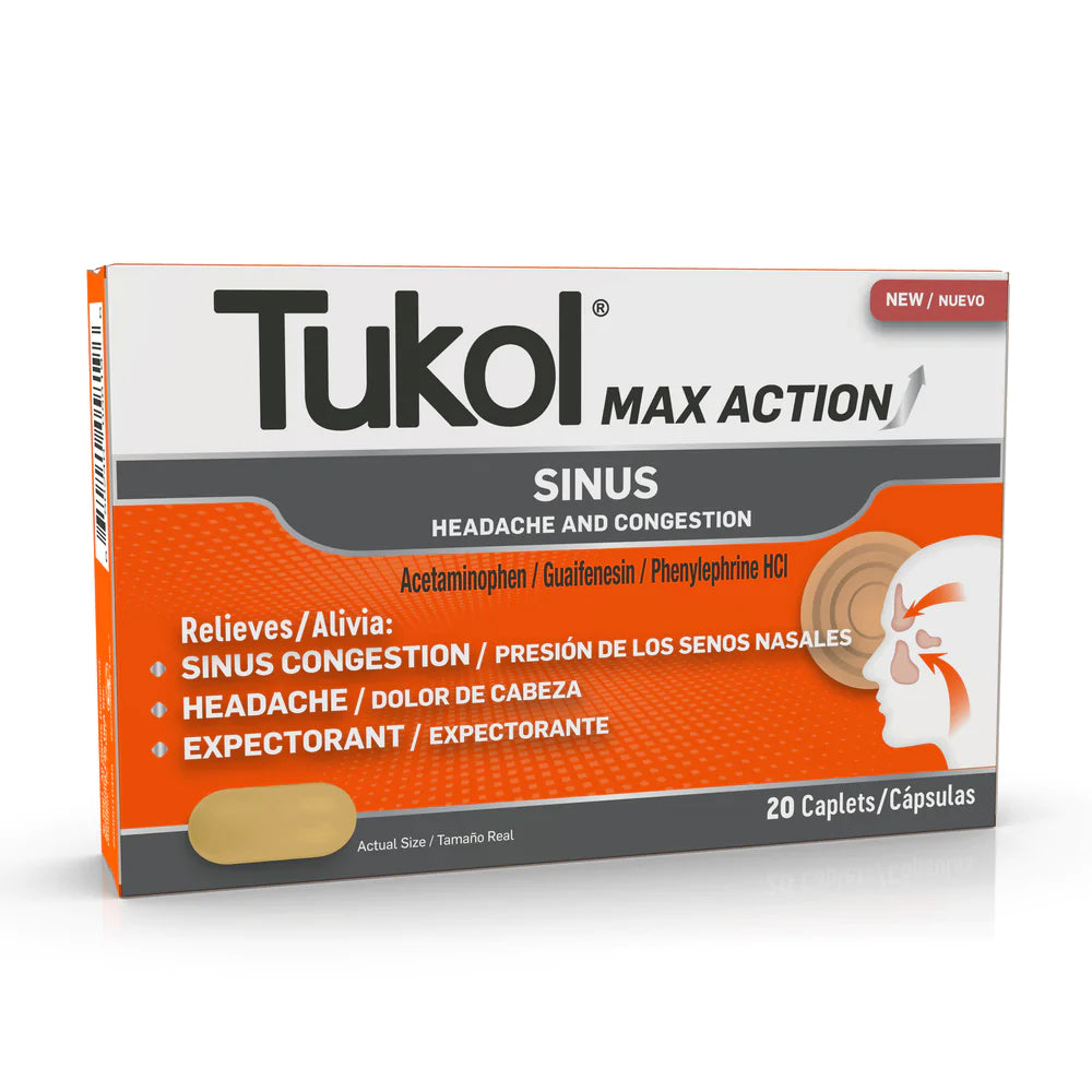 Tukol Max Action Sinus Caplets 20 count