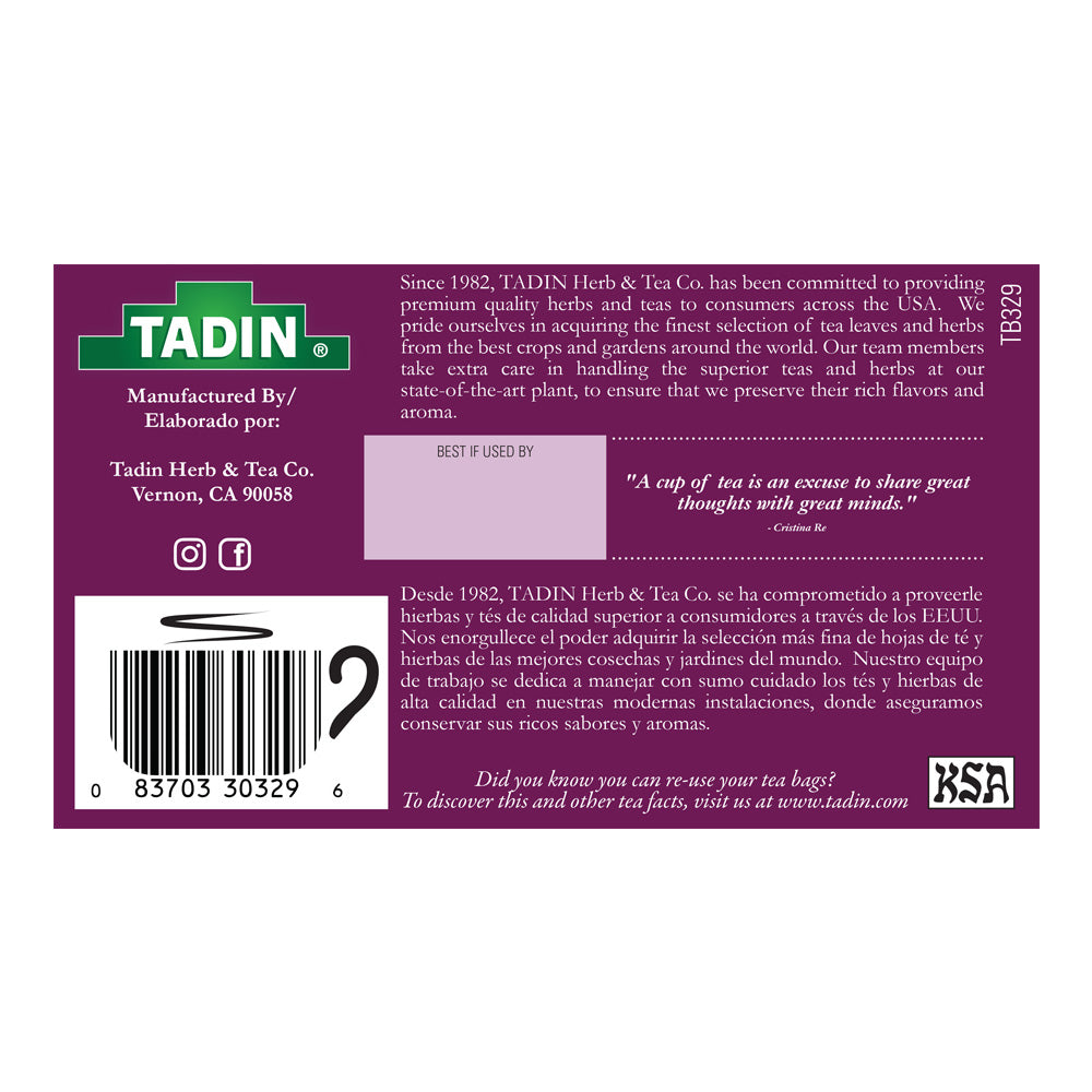 Tadin Tea Alcachofa / Artichoke. 24 Bags. 0.85 Oz
