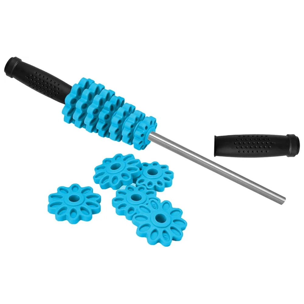 EDX - Customizable 12 Roller Massage Stick. Blue