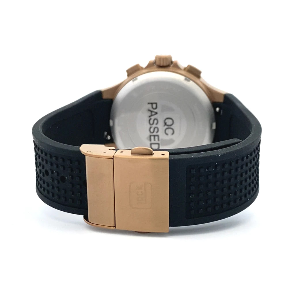Glock Precision Watch. Khaki Steel Case / Black Silicone Strap 24-3-24
