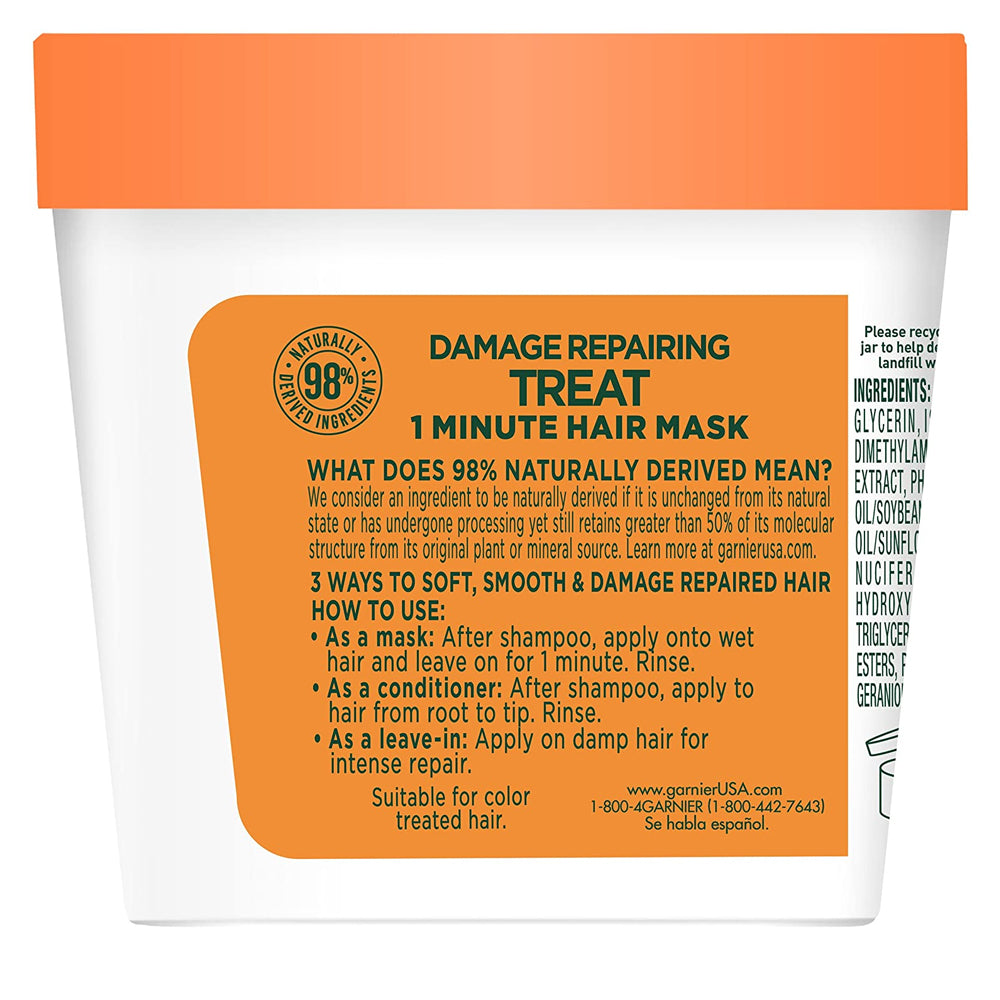 Garnier Fructis Damage Repairing Treat 1 Minute Hair Mask. Papaya. 3.4 fl.oz