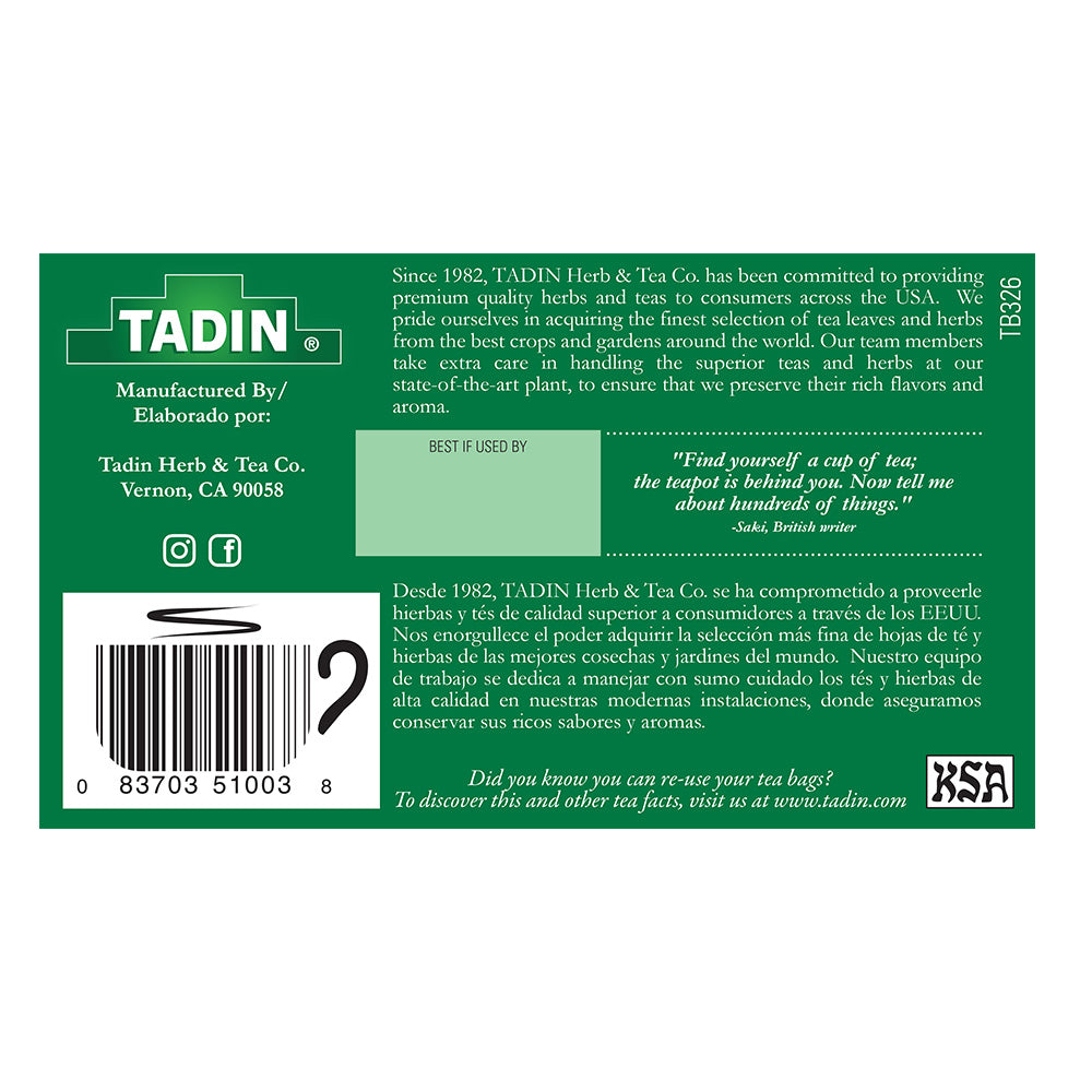 Tadin Tea Boldo. 24 Bags. 1.18 Oz