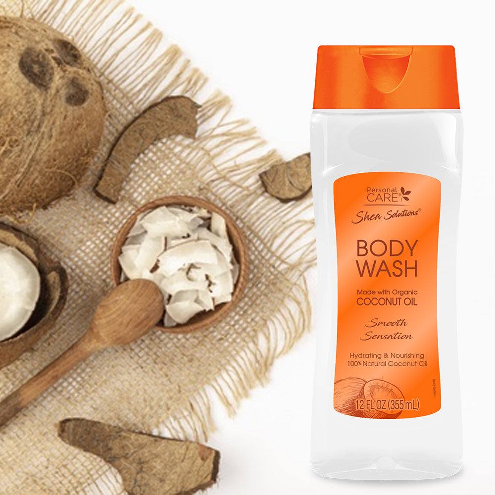 Shea Solutions Body Wash - Organic Coconut Oil12 Oz.