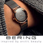 Bering Time Classic Collection, Stainless Steel Case and Milanese Bands Women's Watch Rosegold/Brown 10126-369