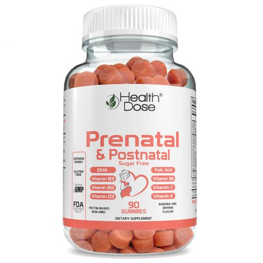 HealthDose Prenatal/Postnatal Complex Supplement. Vitamin B6, B12, C, Zinc. 90Ct