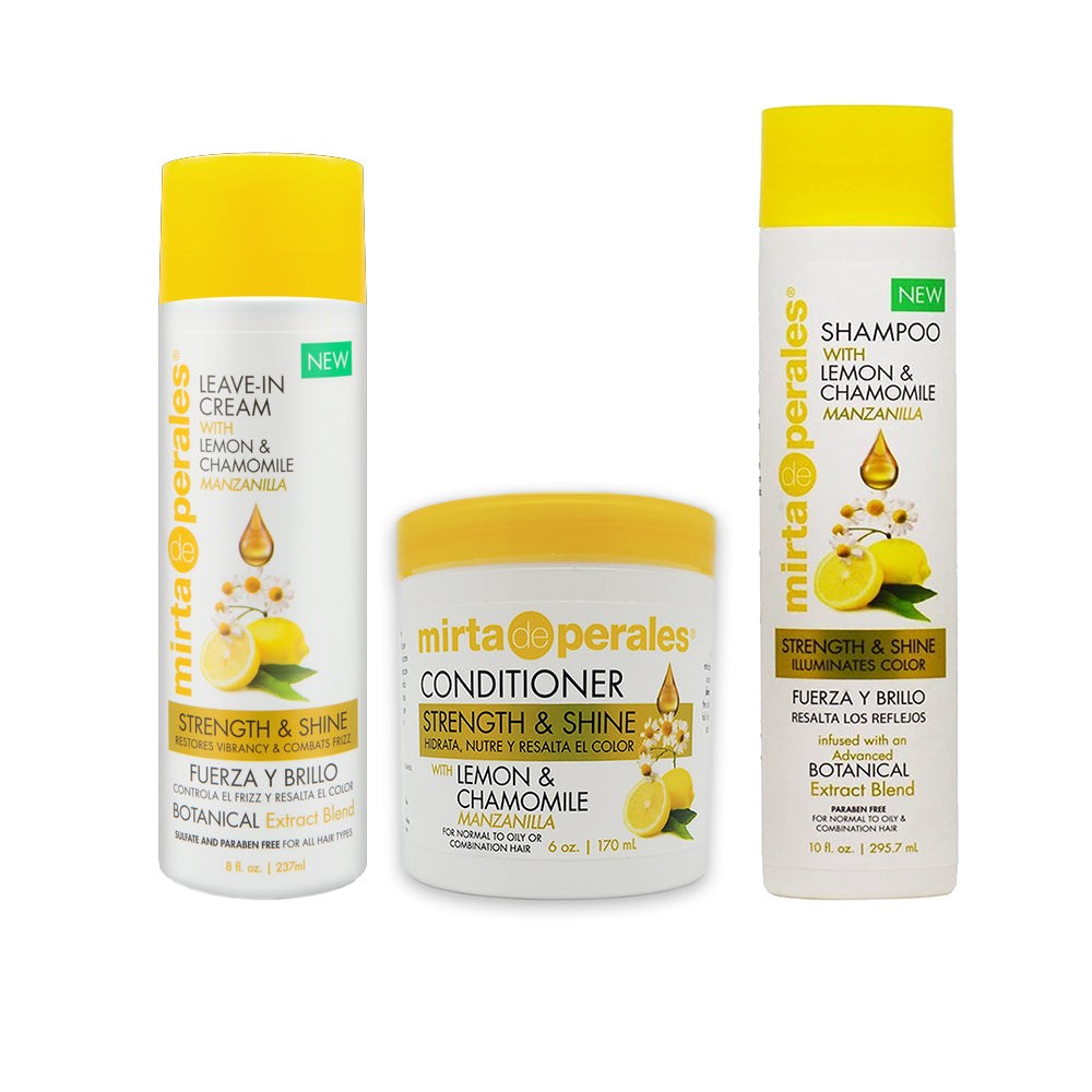 Mirta de Perales Lemon & Chamomile Shampoo + Conditioner + Leave-in CreamSet
