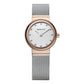 Bering Time Classic Rose Gold Steel Case & Silver Strap Women's Watch. 10126-066