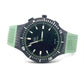 Glock Precision Watch. Black Steel Case / Green Silicone Strap 40-2-24
