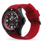 ICE Black Stainless Steel Case with Red Silicone Strap Men's Watch. 015782