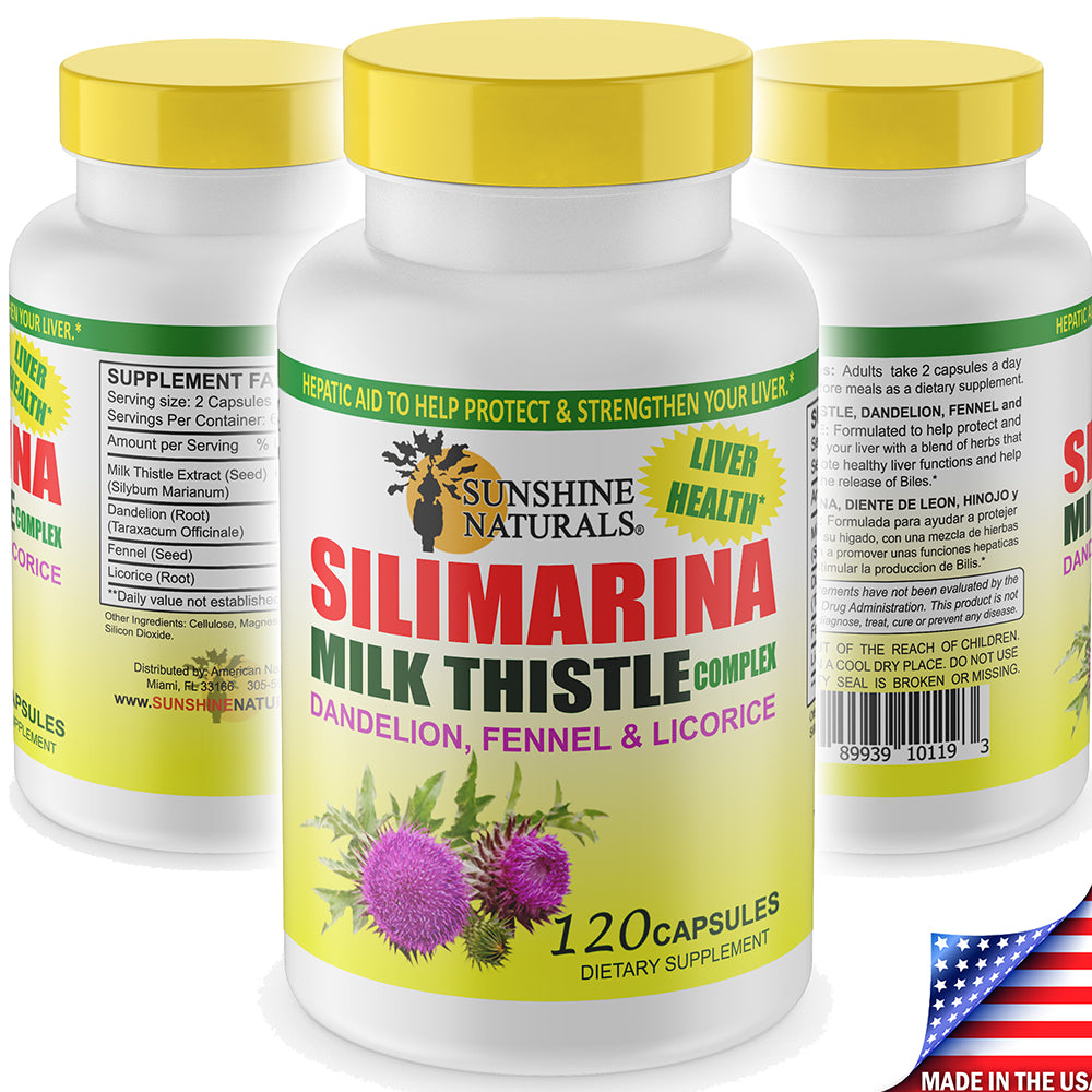 Sunshine Naturals Milk Thistle Complex. Liver Health Support. 600 mg. 120 Caps