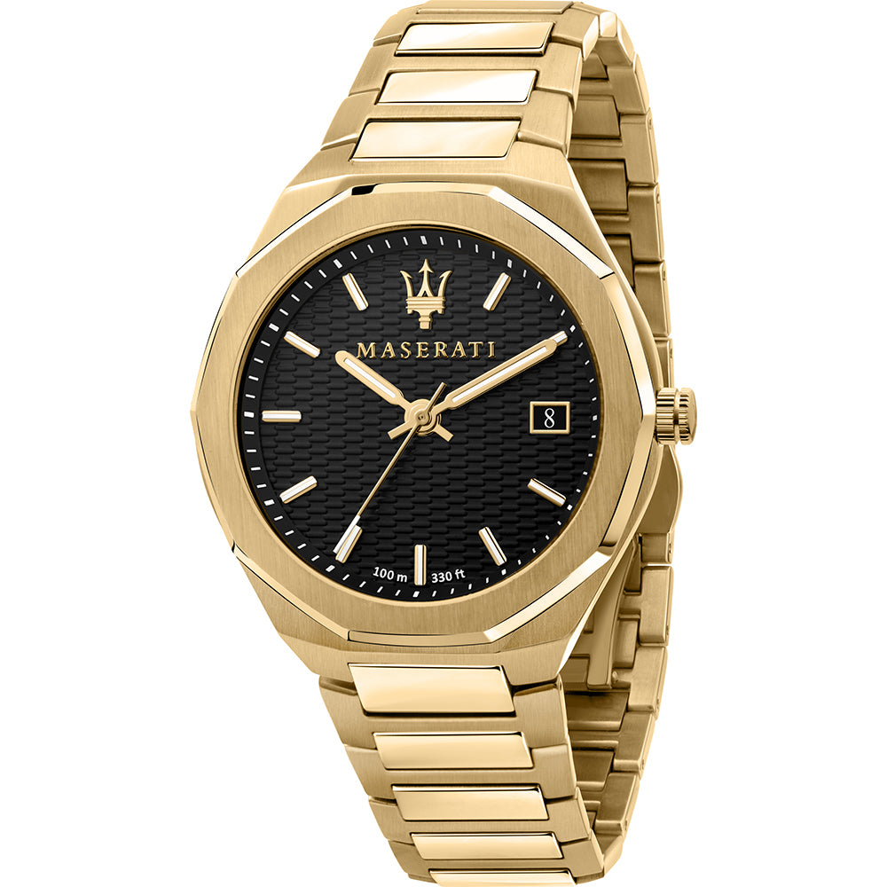 Maserati Stile Gold Stainless Steel Case and Strap Men's Watch. R8853142004