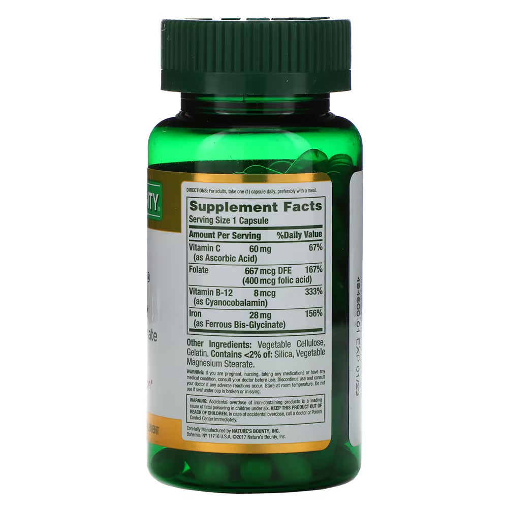 Natures Bounty #1603 Easy Iron 28MG 90CT
