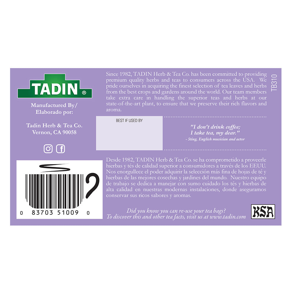 Tadin Tea Pasiflora / Passion Flower. 24 Bags. 0.84 Oz