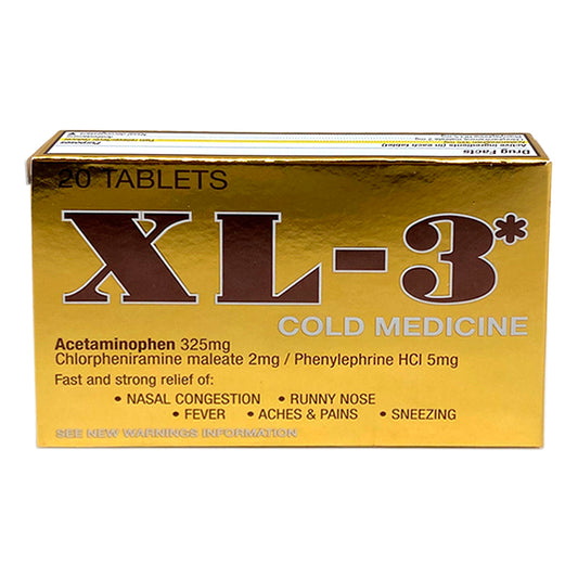 XL-3 COLD MEDICINE 20 TABLETS