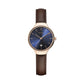 Bering Time Classic Rosegold Steel & Brown Leather Strap Womens Watch. 13328-567