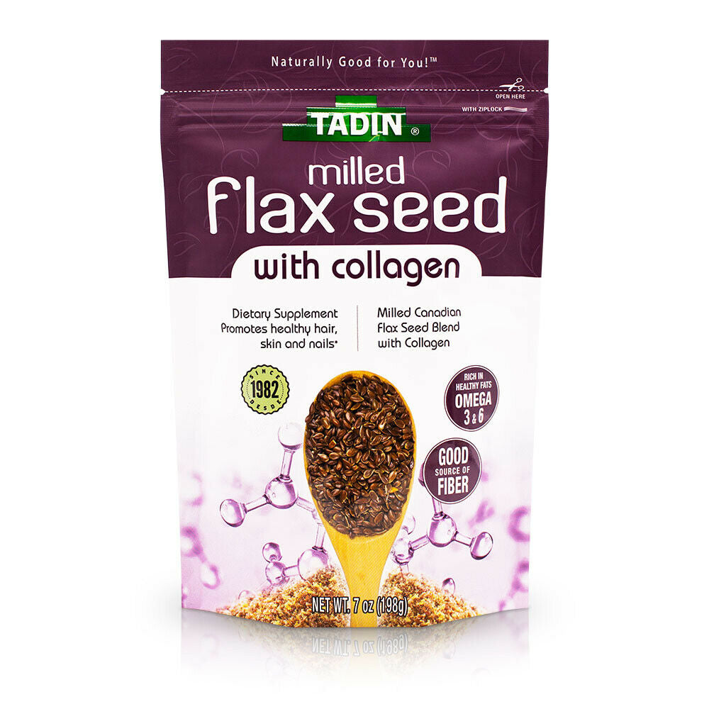 Tadin Milled flax Seed with Collagen. Hair, Skin & Nails Dietary Supplement. 7oz
