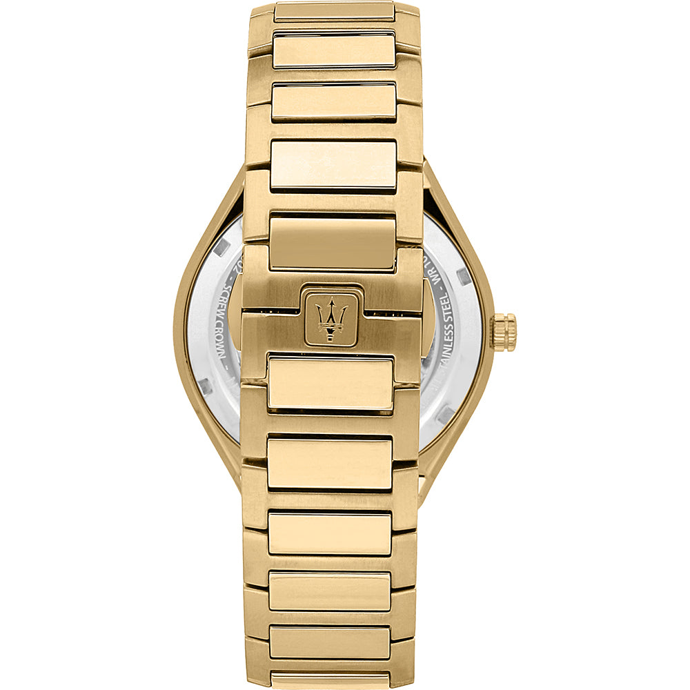 Maserati Stile Gold Stainless Steel Case and Strap Men's Watch. R8853142004