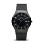 Bering Time Solar. Polished Black Steel and Black Dial Men's Watch. 14640-222