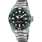 Festina Men's Green Dial Silver Tone Automatic Wristwatch  F20480-2